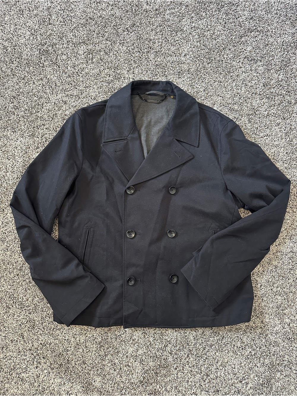 Elie Tahari Men's Double-Breasted Peacoat in Navy